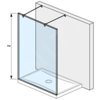 Jika Pure - Paroi en verre fixée par deux montants, 1200x2000 mm, avec finition Jika Perla Glass H2674200026681