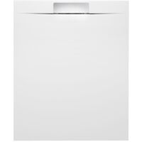KAZUKO Cast Marble Shower Tray, 110x90 cm, blanc