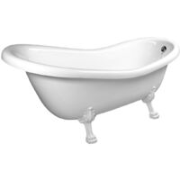 RETRO Freestanding Bath 147x69,5x67,5cm, White Legs, Blanc
