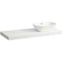 Laufen Lani - Comptoir pour lavabo, 118 cm, découpe à droite, blanc mat H4046731122601