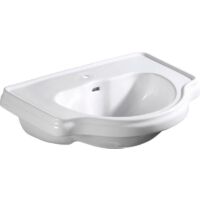 Lavabo semi-encastré RETRO en céramique 62x45,5cm, blanc