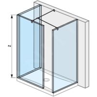 Jika Pure - Paroi de douche Walk in L, 794x900 mm, avec finition Jika Perla Glass H2694200026681