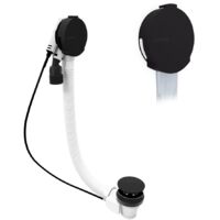 Pop Up Bath Filler Waste (L) 1000mm, Plug 72mm, noir mat
