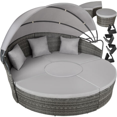 Lettino rotondo dal design contemporaneo e robusto grigio