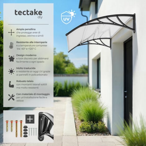 pensilina trasparente - tettoia per porta ingresso, pensilina per porta ingresso, copertura - 120 cm