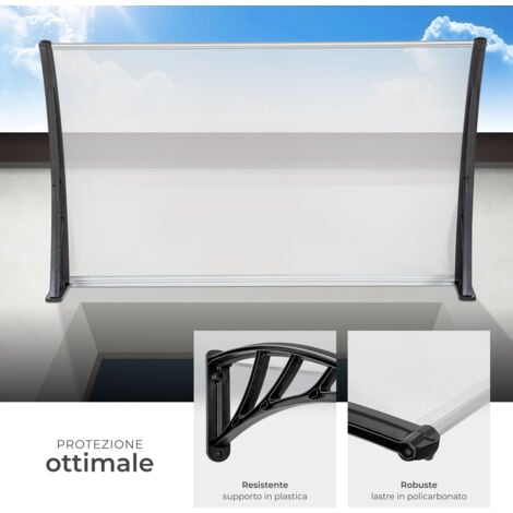 pensilina trasparente - tettoia per porta ingresso, pensilina per porta ingresso, copertura - 120 cm