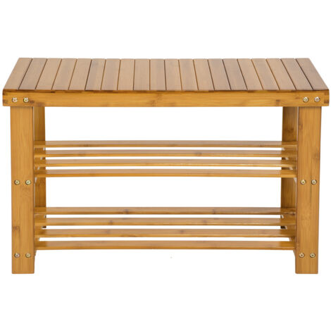 Scarpiera In Bambù Relaxdays, 3 Ripiani, Dimensioni 70x54.5x24 Cm, Per 9-12 Paia Di Scarpe - Facile Montaggio E Pulizia