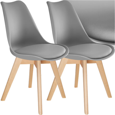 Set di sedie sala da pranzo stile scandinavo grigio ergonomiche
