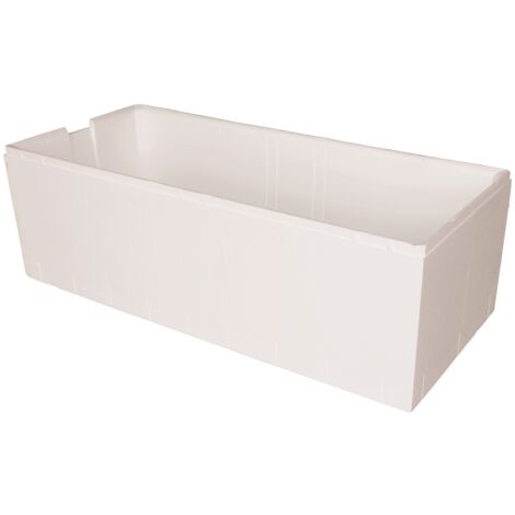 Calmwaters® Wannenträger 170 x 75 cm Modern Square, Passend für Rechteck-Badewanne 170x75 cm, Styroporträger, Schall- und wärmedämmend, Direkt verfliesbar, Badewannenträger in Weiß, 03AX3359 (1/5)