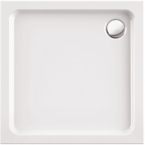 Calmwaters® - Modern Soft - Eckige Acryl-Duschtasse in 90 x 90 x 6,5 cm aus Kunststoff mit 90 mm breitem Abfluss - 01SL2962 (1/5)