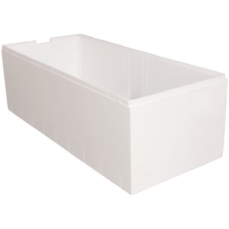 Calmwaters® Wannenträger 180 x 80 cm Modern Curved, Passend für Rechteck-Badewanne 180x80 cm, Styroporträger, Schall- und wärmedämmend, Direkt verfliesbar, Badewannenträger in Weiß, 03AX3362 (1/5)