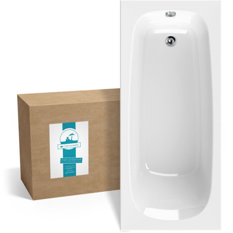 Calmwaters® Rechteck-Badewanne 170x75 cm, Acrylwanne Original, ergonomische Körperformbadewanne, Maße 170 x 75 cm, Rechteckbadewanne Weiß, 02SL3012