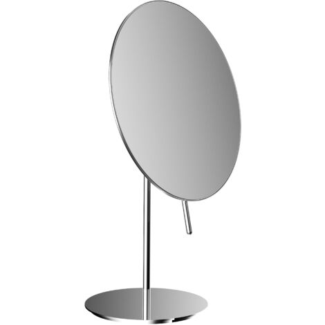 Calmwaters Rasierspiegel/Kosmetikspiegel Standspiegel, 3-fache Vergrößerung, chrom, rund, einseitige Spiegelfläche, Kristallglas, Metall, filigraner Griff, Ø 202 mm, 80BS6248