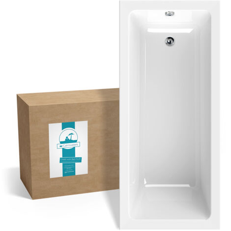 Calmwaters® Rechteck-Badewanne 170x75 cm, Acrylwanne Modern Square, ergonomische Körperformbadewanne, Maße 170 x 75 cm, Rechteckbadewanne Weiß, 02SL3311 (1/5)