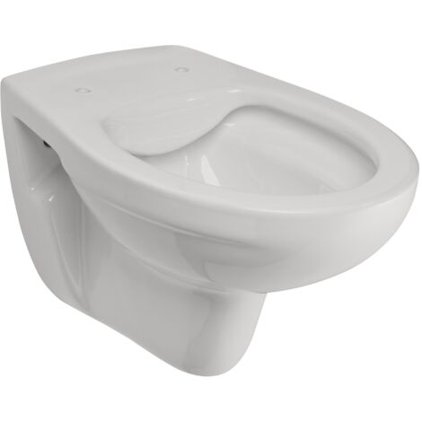 Calmwaters® Hänge WC spülrandlos in Manhattan-Grau, Wand-WC mit Abgang waagerecht, Tiefspül WC ohne Spülrand, Tiefspüler wandhängend, Wandtoilette aus Sanitärkeramik in Grau, 08AB6145