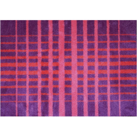 Akzente FEEL Fußmatte "Feel-Grid pink" 50x70 cm, kuschlig weich, rutschfest, Made in EU, für Badezimmer & Fußbodenheizung geeignet, PVC-frei (1/5)