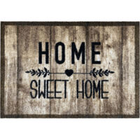 Akzente Listen Fußmatte "Home Sweet Home" 70x100 cm, Polyamid Monofilament, TPE Rückseite, rutschfest, trittschälldämmend, PVC-frei, wetterbeständig