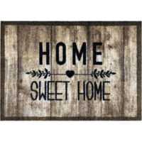 Akzente Listen Fußmatte Home Sweet Home, 50x70 cm, rutschfest, trittschalldämmend, Polyamid-Monofilament, TPE, schmutzfangend, strapazierfähig, für Fußbodenheizung