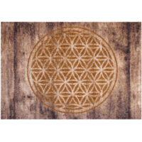 Akzente Listen Flower of Life Fußmatte 70x100 cm, Polyamid Monofilament, TPE rutschfest, bürstend, wetterbeständig, trittschälldämmend, PVC-frei, Fußbodenheizung geeignet, abriebfest