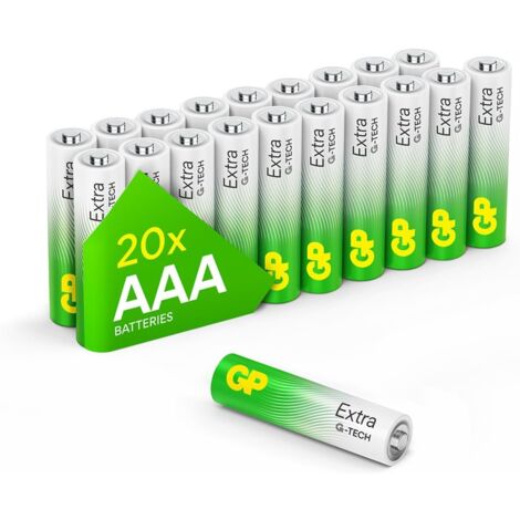 Piles AAA Lot de 20 - Batteries LR03 Alcalines 1,5V - GP Extra (1/5)