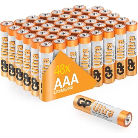 Piles AAA Lot de 48 - Batteries LR03 Alcalines 1,5V - GP Ultra (1/5)