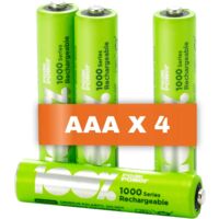 Piles rechargeables AAA Lot de 4 - Batteries 1,2V - 100%Peakpower