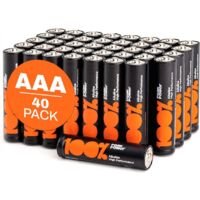 Piles AAA Lot de 40 - Batteries LR3 Alcaline 1,5V - 100%Peakpower