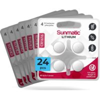 Piles CR2032 Lot de 24 - Batteries 2032 Lithium 3V - Sunmatic