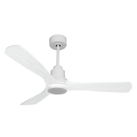 Tenerife - Super destratificateur et ventilateur DC 132 cm Blanc avec lumière pales bois blanc 25 à 35 m² (1/5)