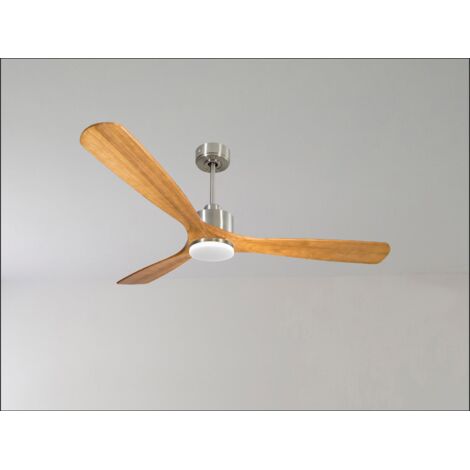 Modulo Latino Slim - Super destratificateur et ventilateur DC 132 cm chrome pales bois blanc idéal 26 à 40 m² (1/5)