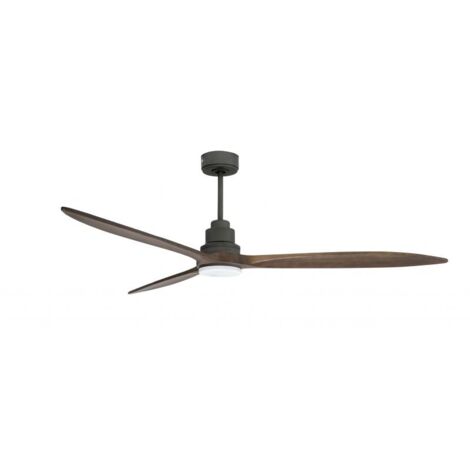 Tenerife - Super destratificateur et ventilateur DC 166 cm Gris basalte pales bois sombre avec Lumière 30 à 60 m² (1/5)