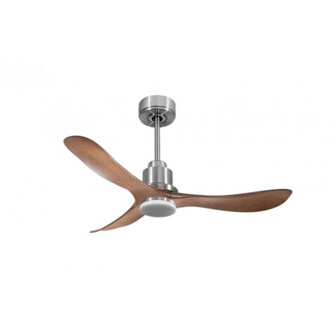 Tenerife de KlassFan-Super destratificateur et ventilateur DC 132 cm Chrome pales marrons Lumière dimmable 25 à 35 m² (1/5)