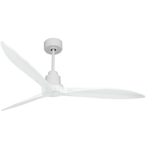 Tenerife - Super destratificateur et ventilateur DC 166 cm Blanc pales bois blanc sans Lumière 30 à 60 m² (1/4)