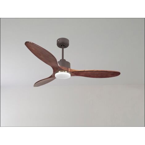Ouray 2 de Klassfan - Ventilateur de plafond et destratificateur moteur DC Laiton avec Lumière pales bois clair 10 à 20 m² (1/5)