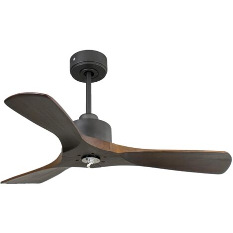 Modulo de KlassFan - Super destratificateur et ventilateur DC 132 cm Gris basalte pales bois blanc Lumière dimmable 25 à 40 m² (1/5)