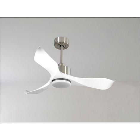 Modulo de KlassFan - Super destratificateur et ventilateur DC 106 cm Chrome pales bois blanc Lumière dimmable 15 à 20 m² (1/5)