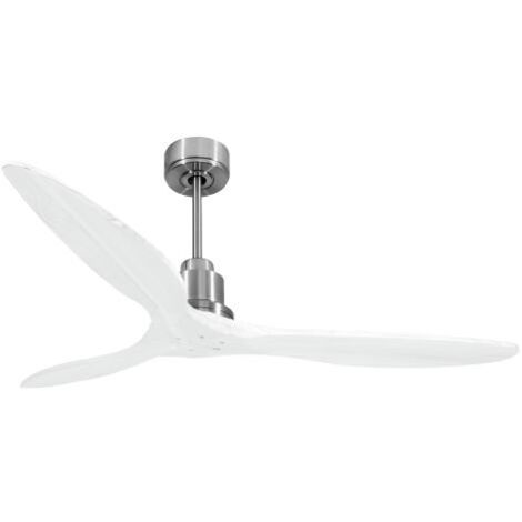 Tenerife de KlassFan - Super destratificateur et ventilateur DC 166 cm Chrome pales bois blanc sans Lumière 30 à 60 m² (1/5)
