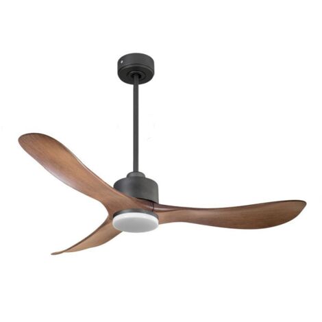 Modulo de KlassFan - Ventilateur de plafond DC avec Lumière pales marrons et gris basalte, thermostat idéal pour 25 à 40 m² (1/5)