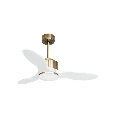 Modulo de KlassFan - Super destratificateur et ventilateur DC 106 cm Laiton pales bois blanc Lumière dimmable 15 à 20 m² (1/5)