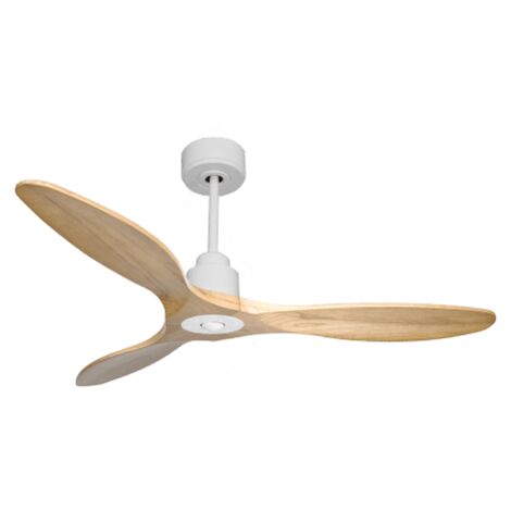Tenerife Ring - Super destratificateur et ventilateur DC 132 cm Blanc pales bois clair sans Lumière 25 à 35 m² (1/5)