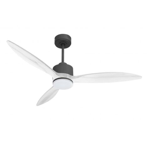 Modulo slim - Super destratificateur et ventilateur DC 132 cm Gris basalte pales bois blanc avec Lumière 25 à 35 m² (1/5)
