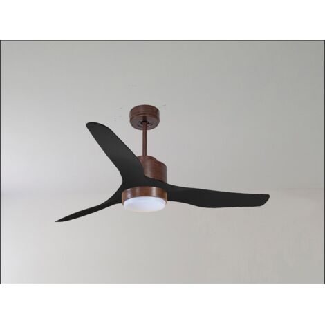 Twist, Ventilateur déstratificateur d'air, pales bois noir 166 Cm Moteur noir avec point lumineux LED. (1/5)