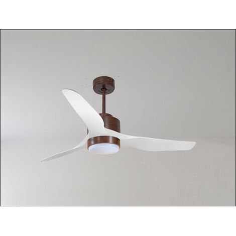 Twist black, Ventilateur déstratificateur d'air, pales bois laquées noires 132 Cm, moteur noir, avec point lumineux LED. (1/5)