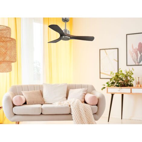 Modulo Regular DC4- Super destratificateur et ventilateur DC 106 cm blanc pales bois clair avec Lumière 15 à 20 m² (1/5)