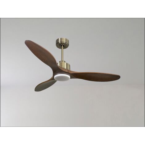 Modulo Low Profile Regular - un ventilateur pour plafond bas , DC 132 cm Noir pales bois sombre sans Lumière 20 à 40 m² (1/5)