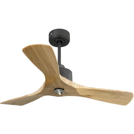 Modulo Regular Ring - Super destratificateur et ventilateur DC 106 cm noir pales bois blanc sans Lumière 15 à 20 m² (1/5)