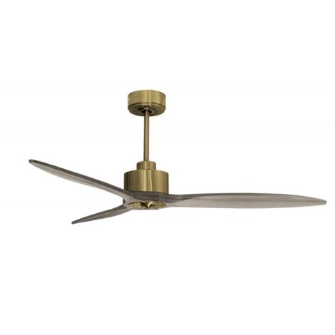 Modulo Latino III - Super destratificateur et ventilateur DC 132 cm laiton pales bois gris idéal 26 à 40 m² (1/5)