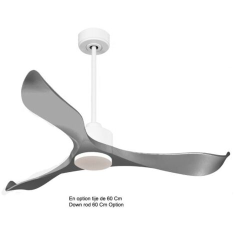 Modulo Ventilateur de plafond Dc sans lumière Blanc et pales grises 25 à 40 m² KLDC4SlimP2Gr (1/5)