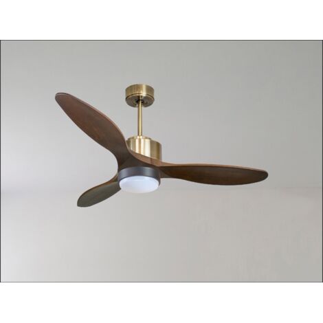 Tenerife Ring - Super destratificateur et ventilateur DC 166 cm Blanc pales bois sombre sans Lumière 30 à 60 m² (1/5)