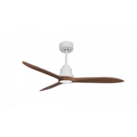 Tenerife Ring - Super destratificateur et ventilateur DC 132 cm Blanc pales bois sombre sans Lumière 25 à 35 m² (1/4)